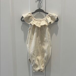 Cream Ruffled Kids One Piece